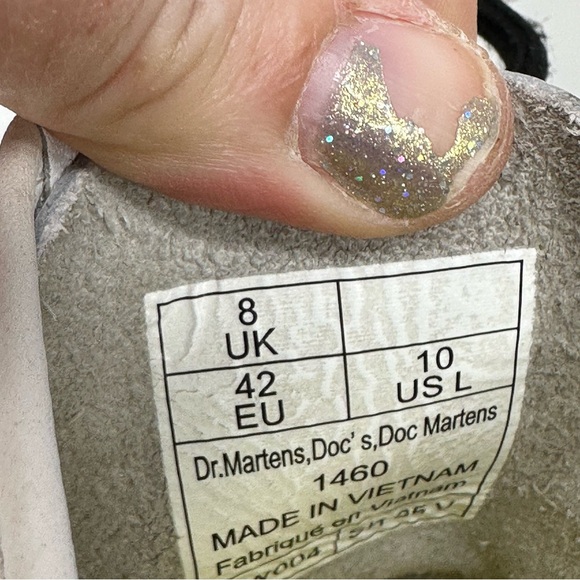 Dr. Martens *1460 Flat White Combat Boots - WHITE & BLACK - Picture 5 of 12